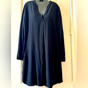 Black flowy Long Sleeve Dress POCKETS